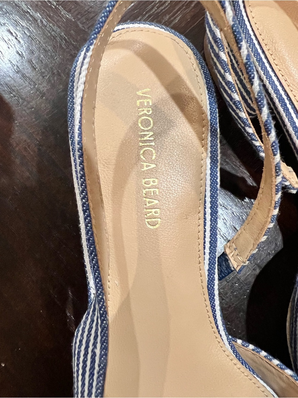 Veronica Beard Cecile Stripe Slingback Ballerina Pumps Blue White NWOT 6.5 - Picture 6 of 8